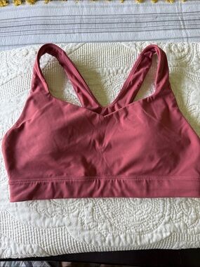 Wireless V‑Back Sports Bra in Dusty Rose
